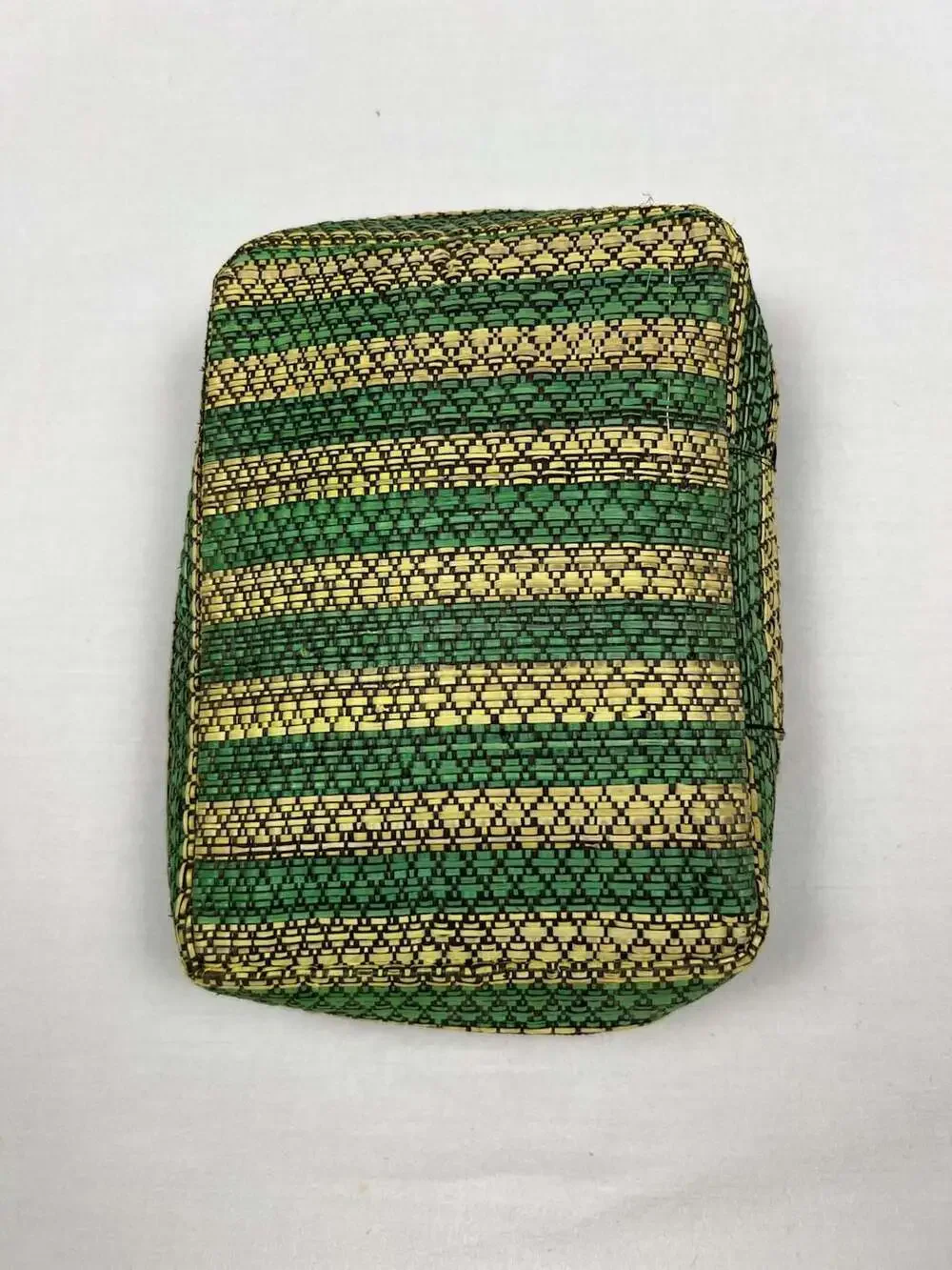 John Deere Woven Straw Zipper Pouch Travel Bag Bohol Beads & Fibers